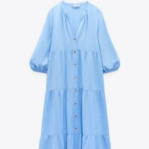 ZARA TIERED MIDI DRESS